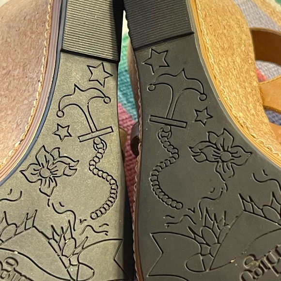 Indigo by Clark’s cork wedge sling back strappy sandals 3.5 inch heel size 6.5 - Picture 9 of 14